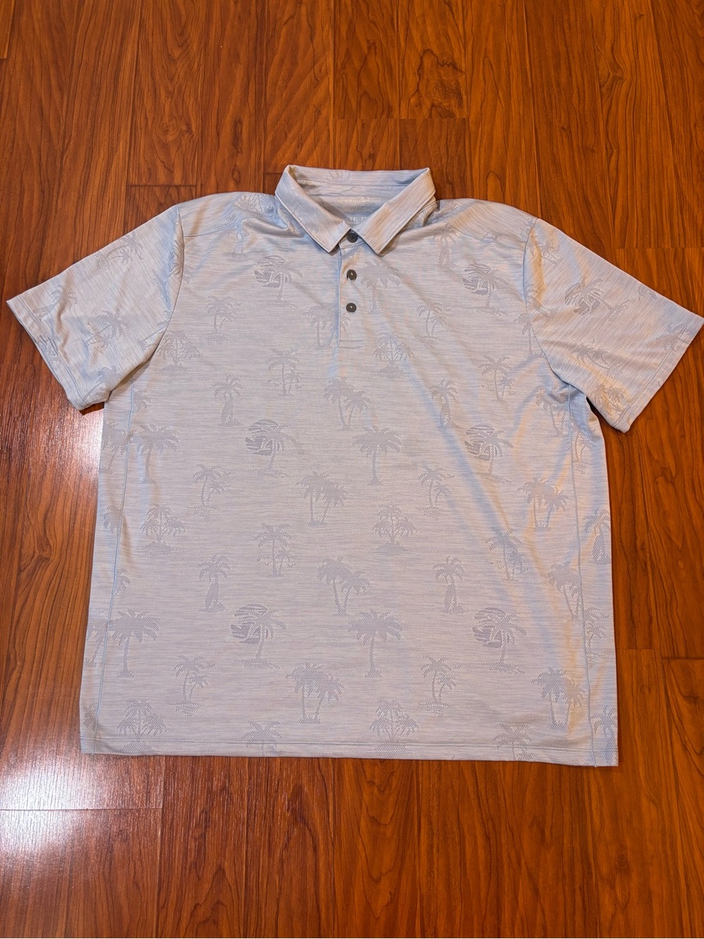 Tommy Bahama Islandzone Light Blue Palm Print Short Sleeve Polo Mens XXL